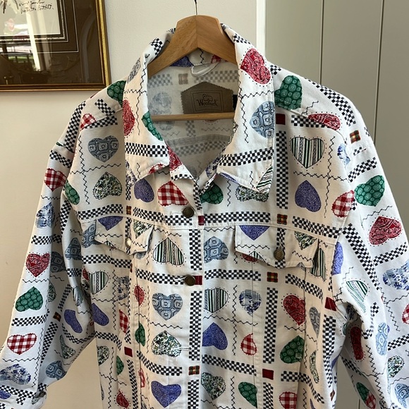 Vintage Woolrich 90s print denim jacket - Picture 3 of 5